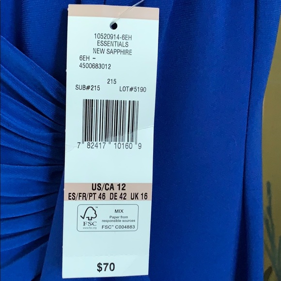 Evan-Picone Black Label Sapphire Blue Dress - Picture 7 of 8